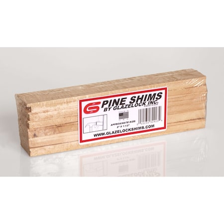 Glazelock 8" x 1-1/4" x 3/8" Natural Pine Wood Shims (12 Count), Boxes, PK12 WS01